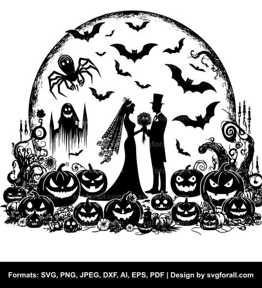 Halloween Wedding SVG PNG