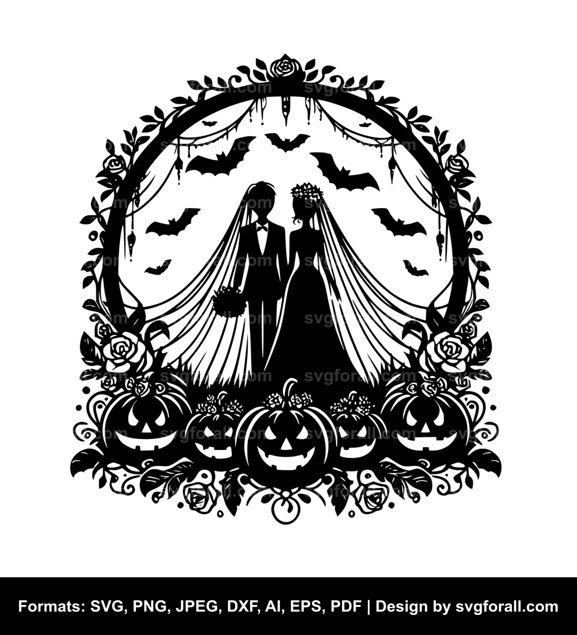 Halloween Wedding SVG Vector