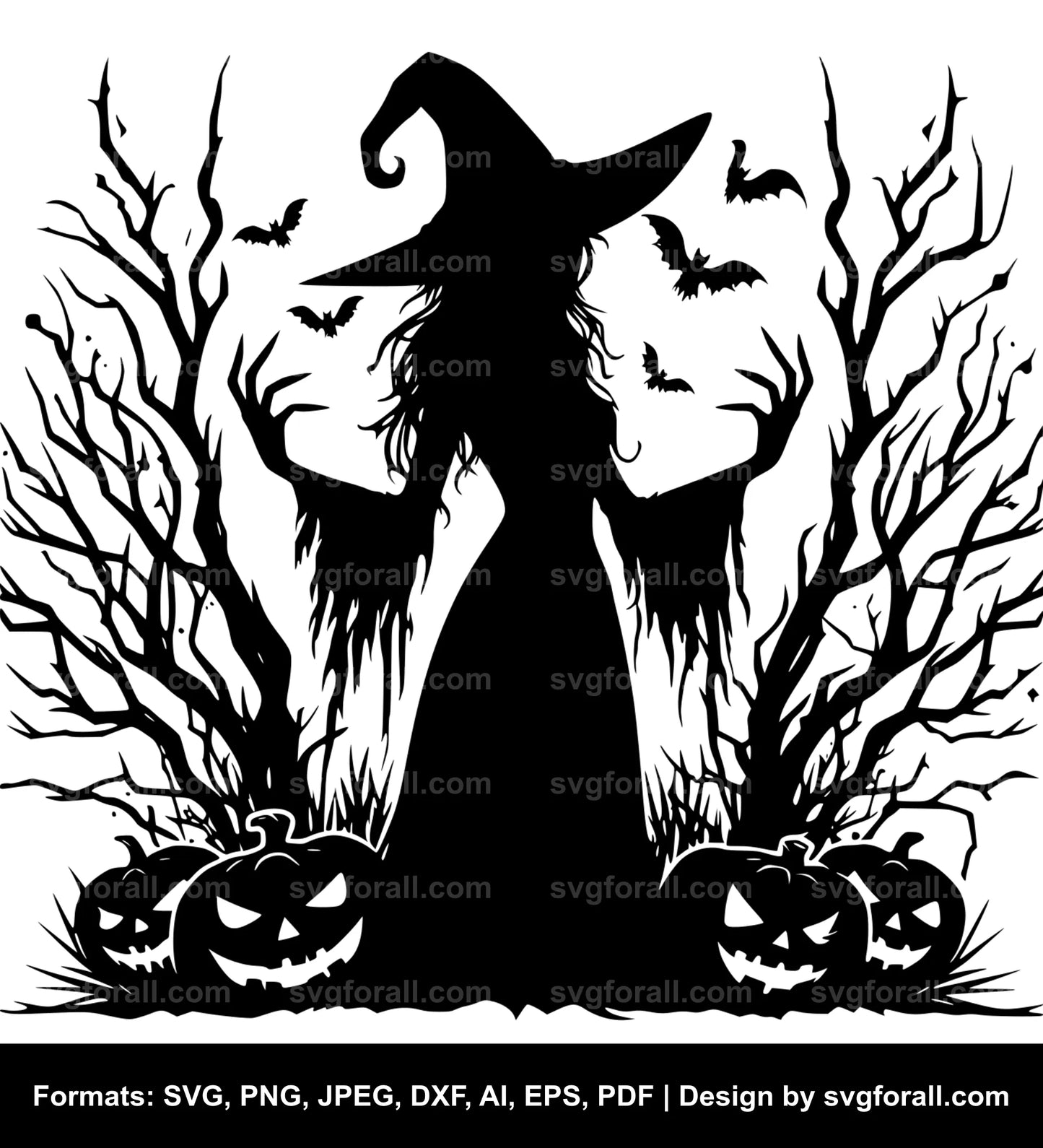 Halloween Witch Black SVG