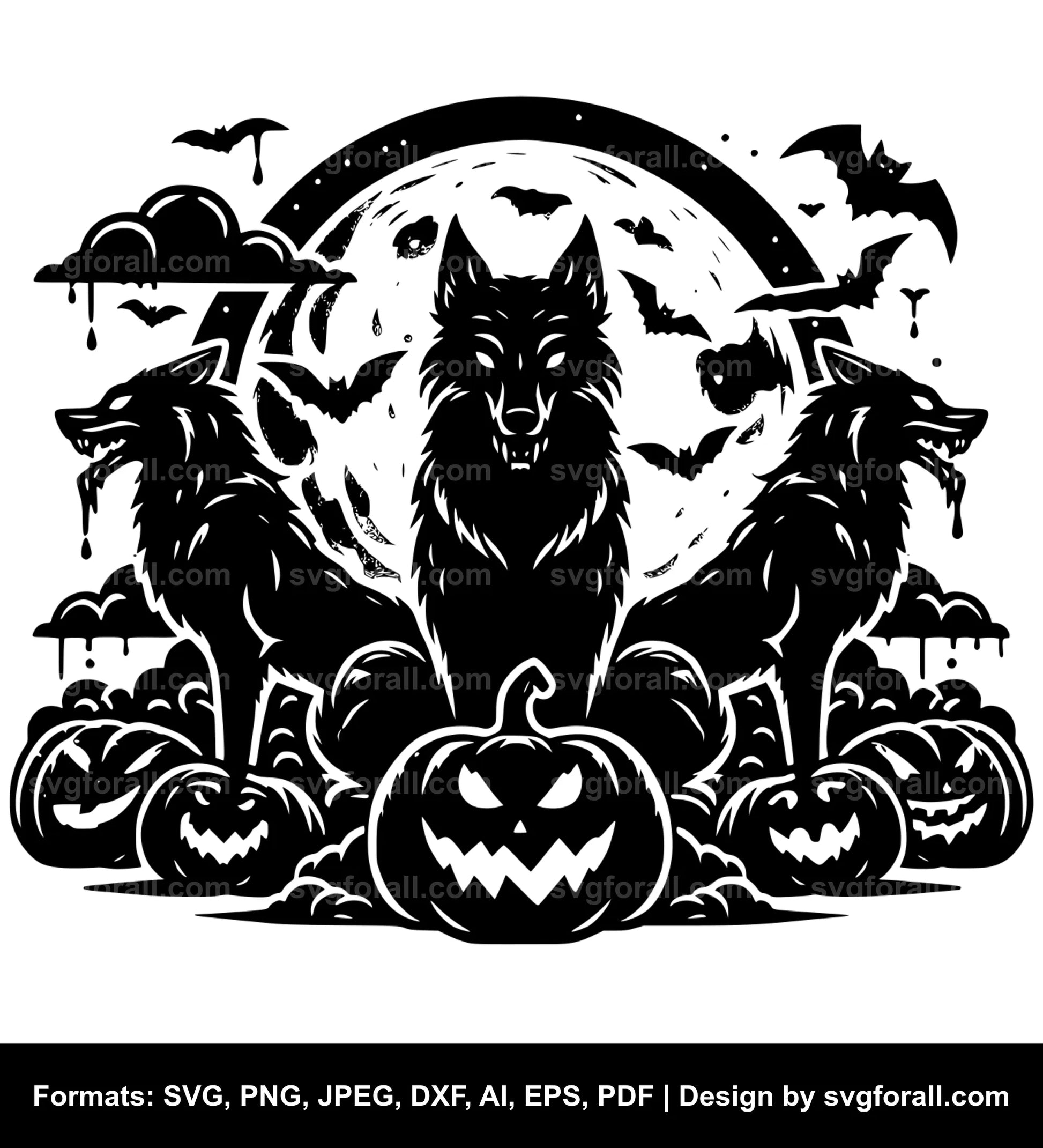 Halloween Wolf SVG PNG