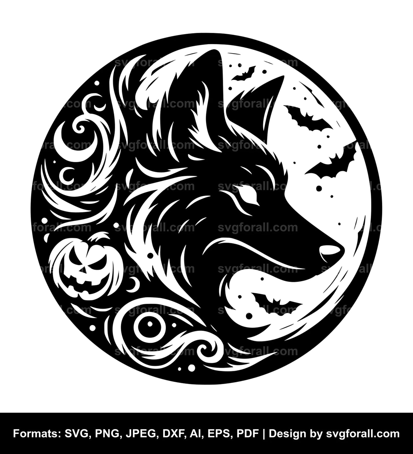 Halloween Wolf SVG Vector