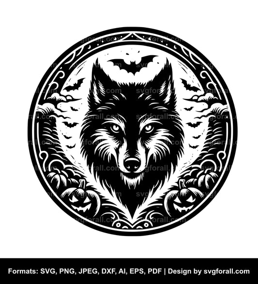 Halloween Wolf Vector SVG