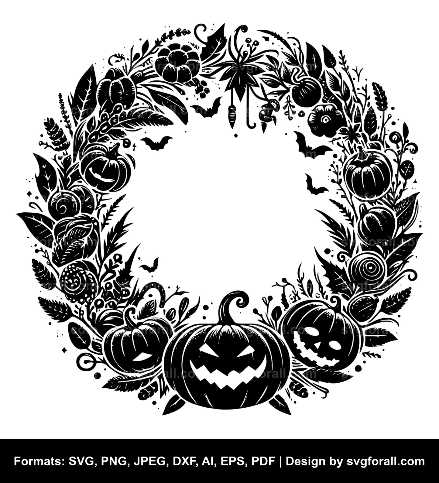 Halloween Wreath Clipart SVG