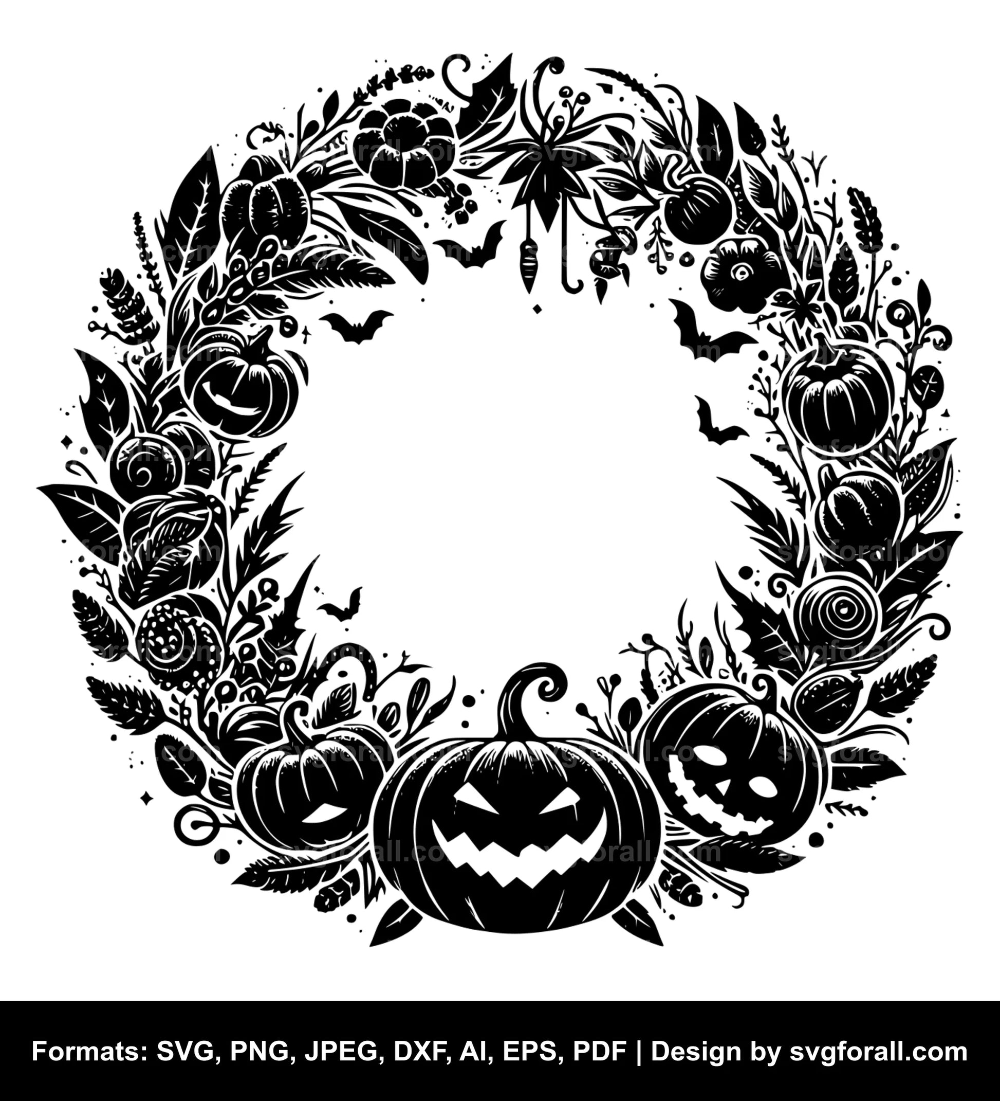 Halloween Wreath Clipart SVG