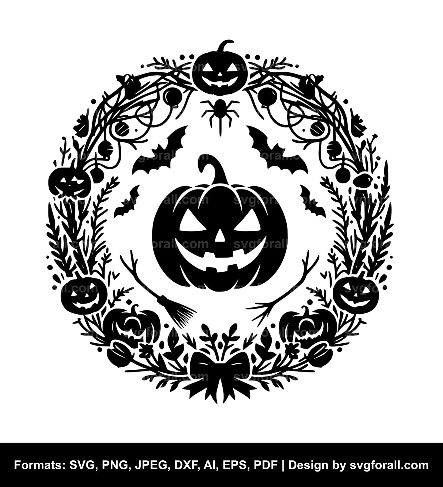 Halloween Wreath SVG Design