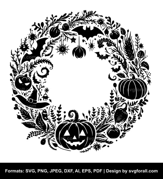 Halloween Wreath SVG PNG