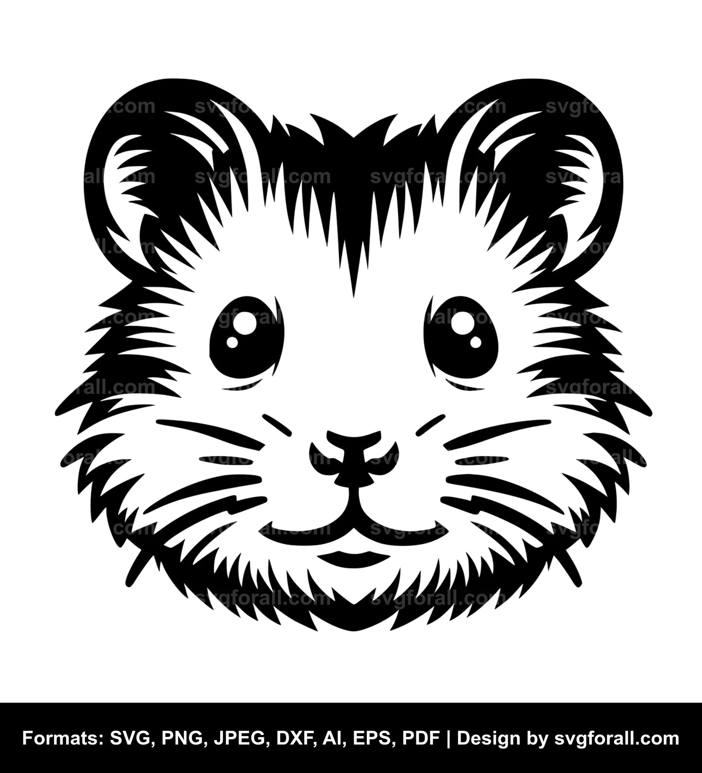 Hamster Face Black SVG