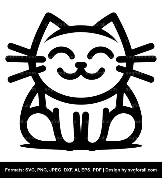 Happy Cat SVG PNG