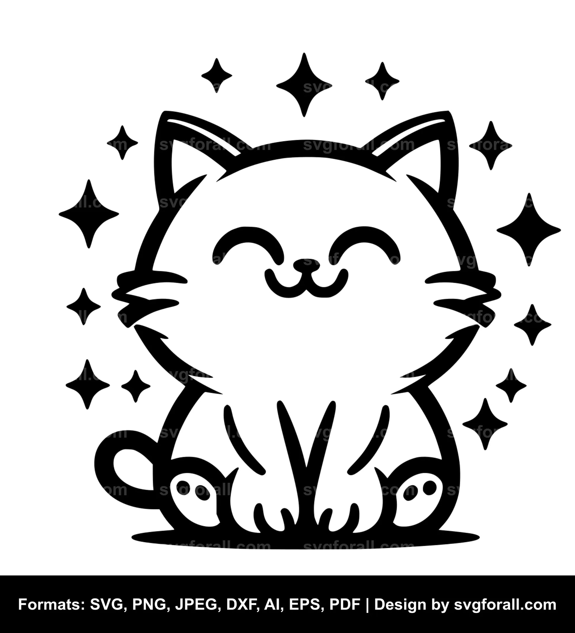 Happy Cat SVG Vector