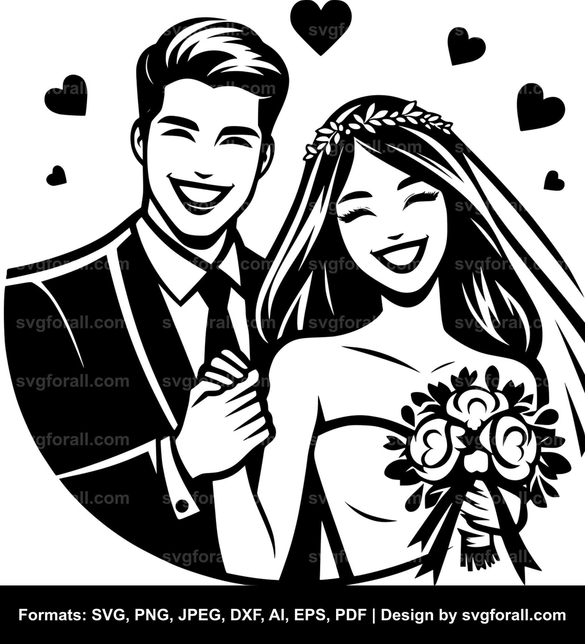 Happy Couple SVG Clipart