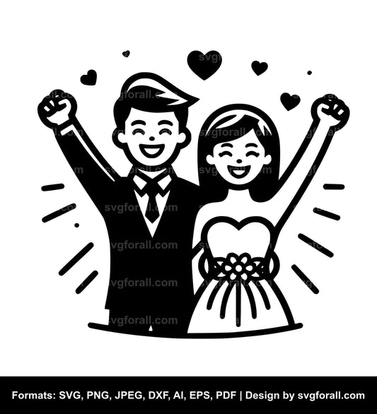 Happy Couple SVG Vector