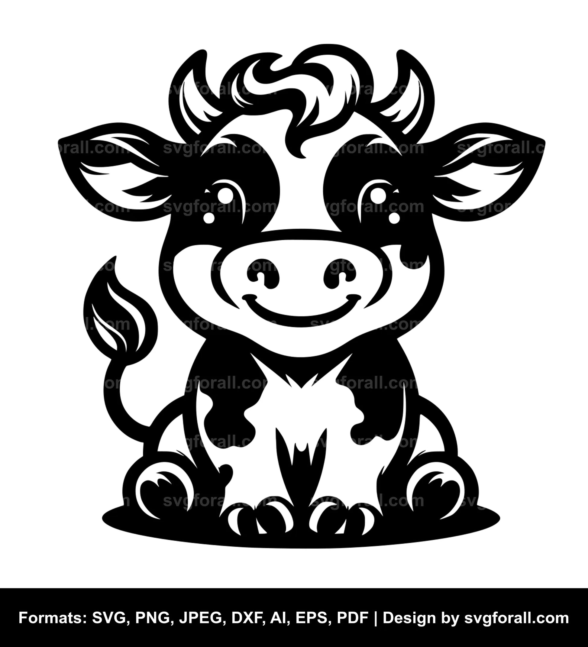 Happy Cow SVG Design