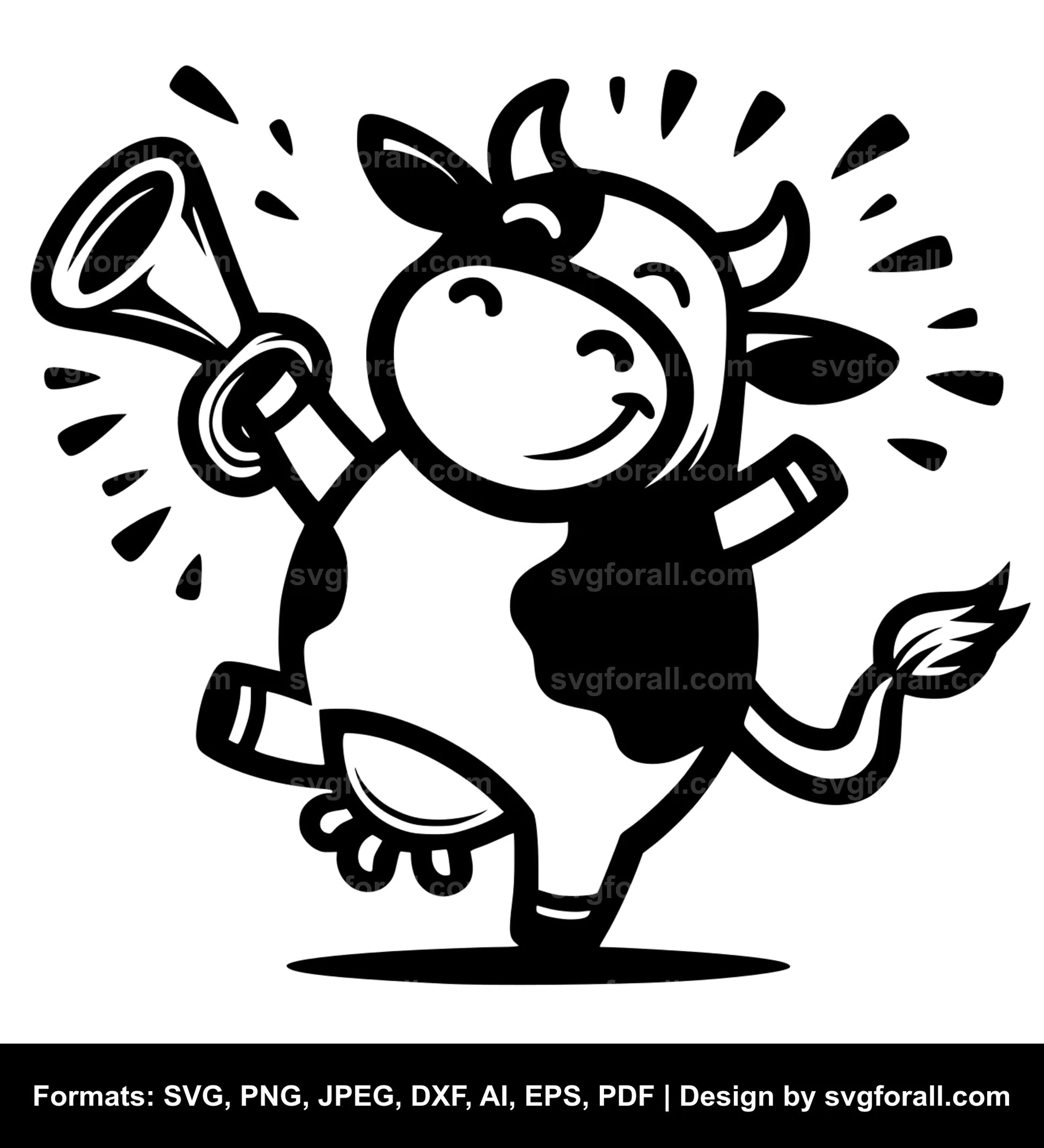 Happy Cow SVG Vector