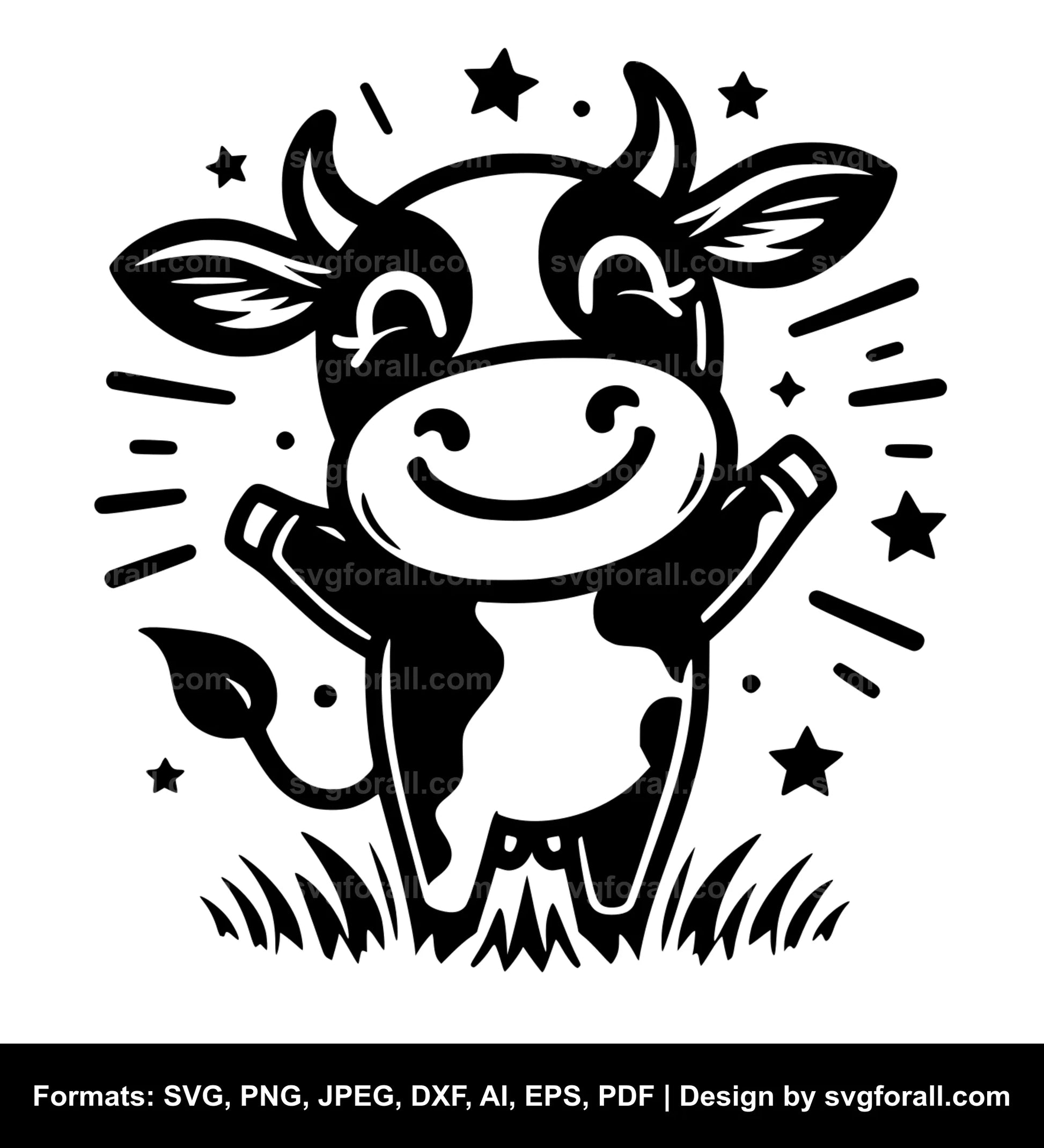 Happy Cow Vector SVG