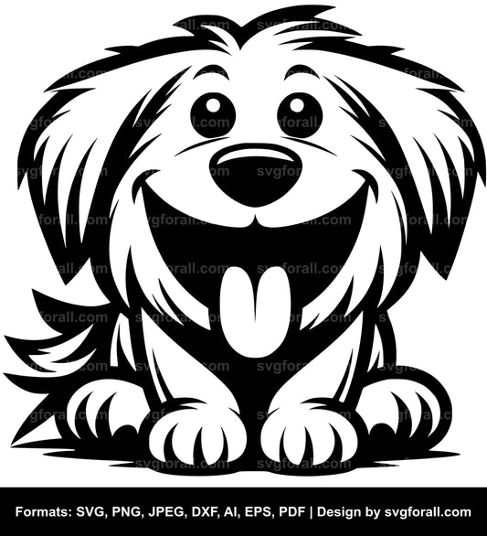 Happy Dog Black SVG