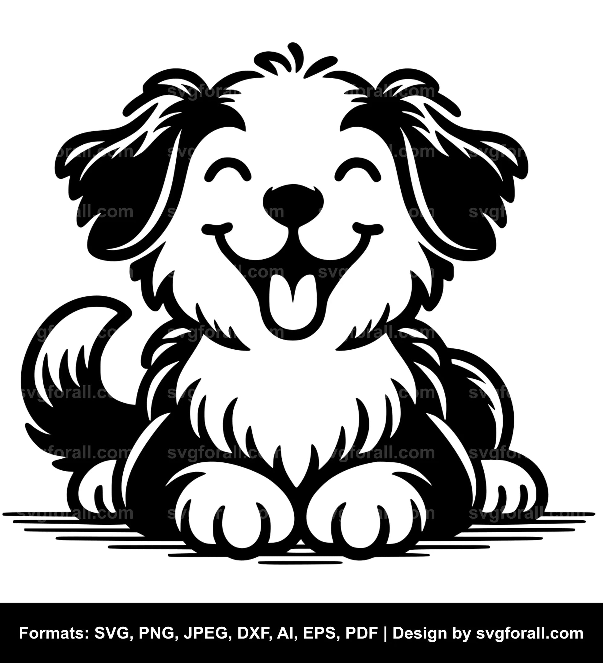 Happy Dog SVG Vector