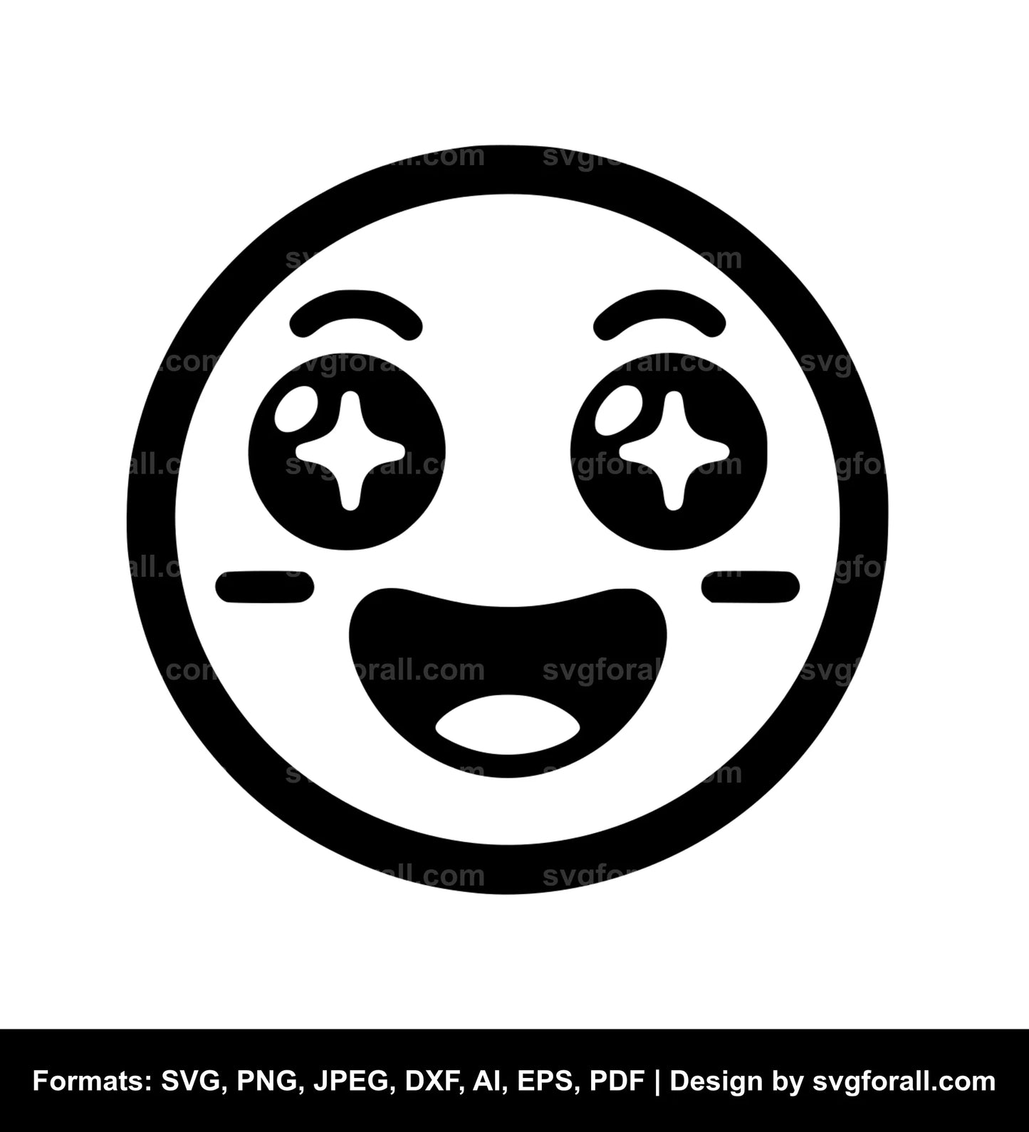 Happy Face Black SVG