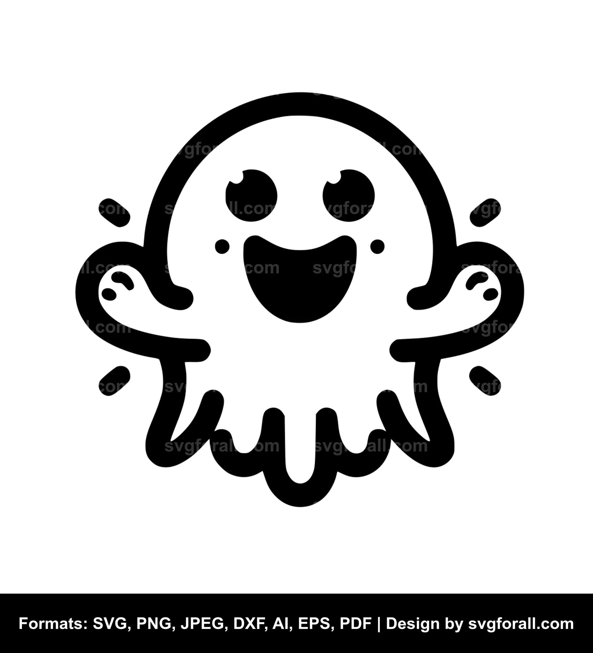 Happy Ghost Face SVG