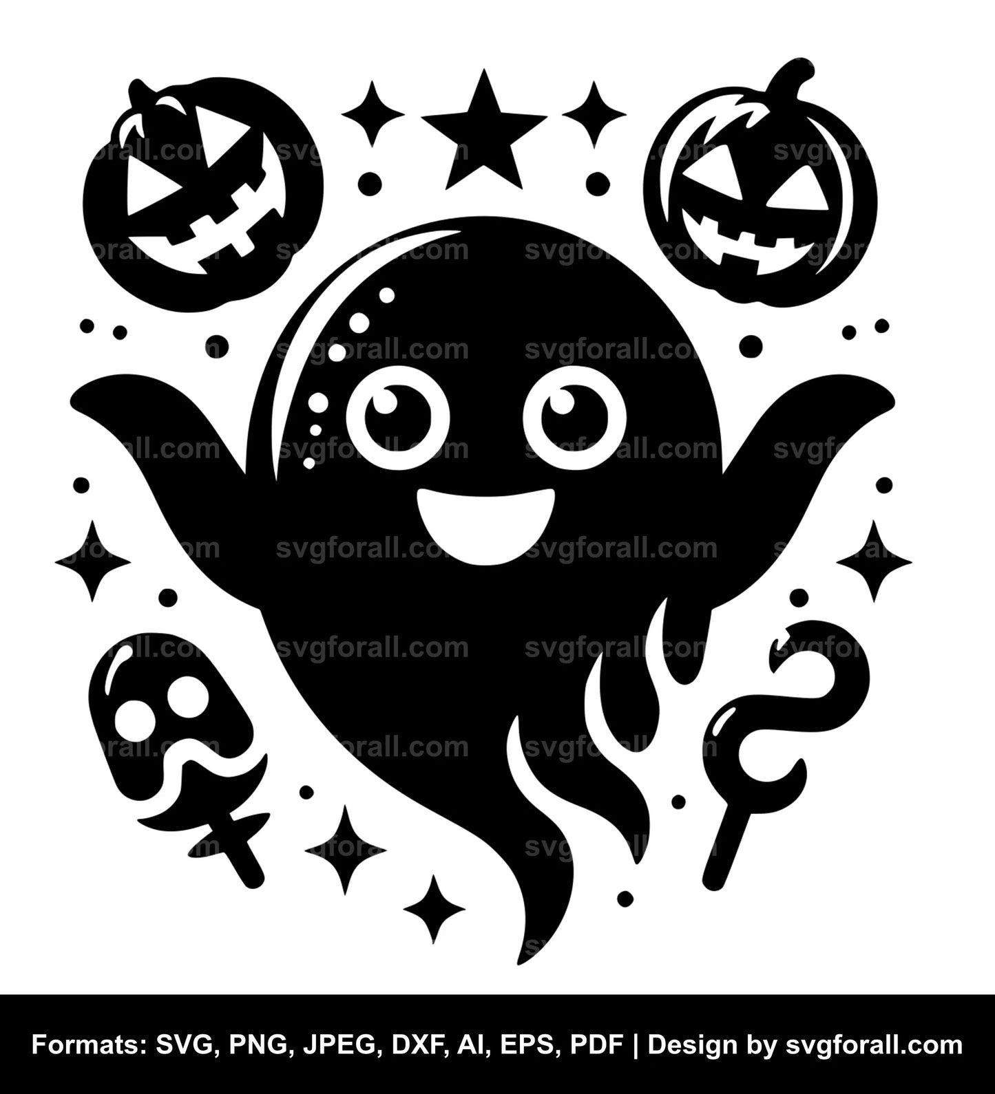 Happy Ghost Face SVG File