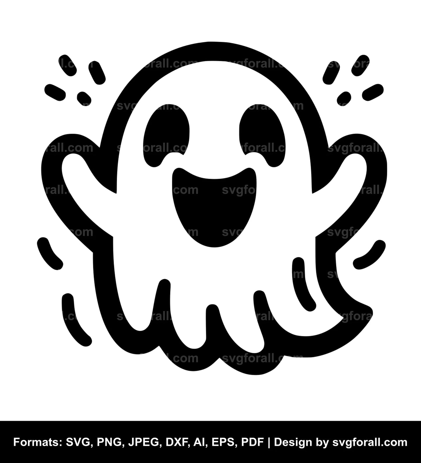 Happy Ghost Face SVG PNG