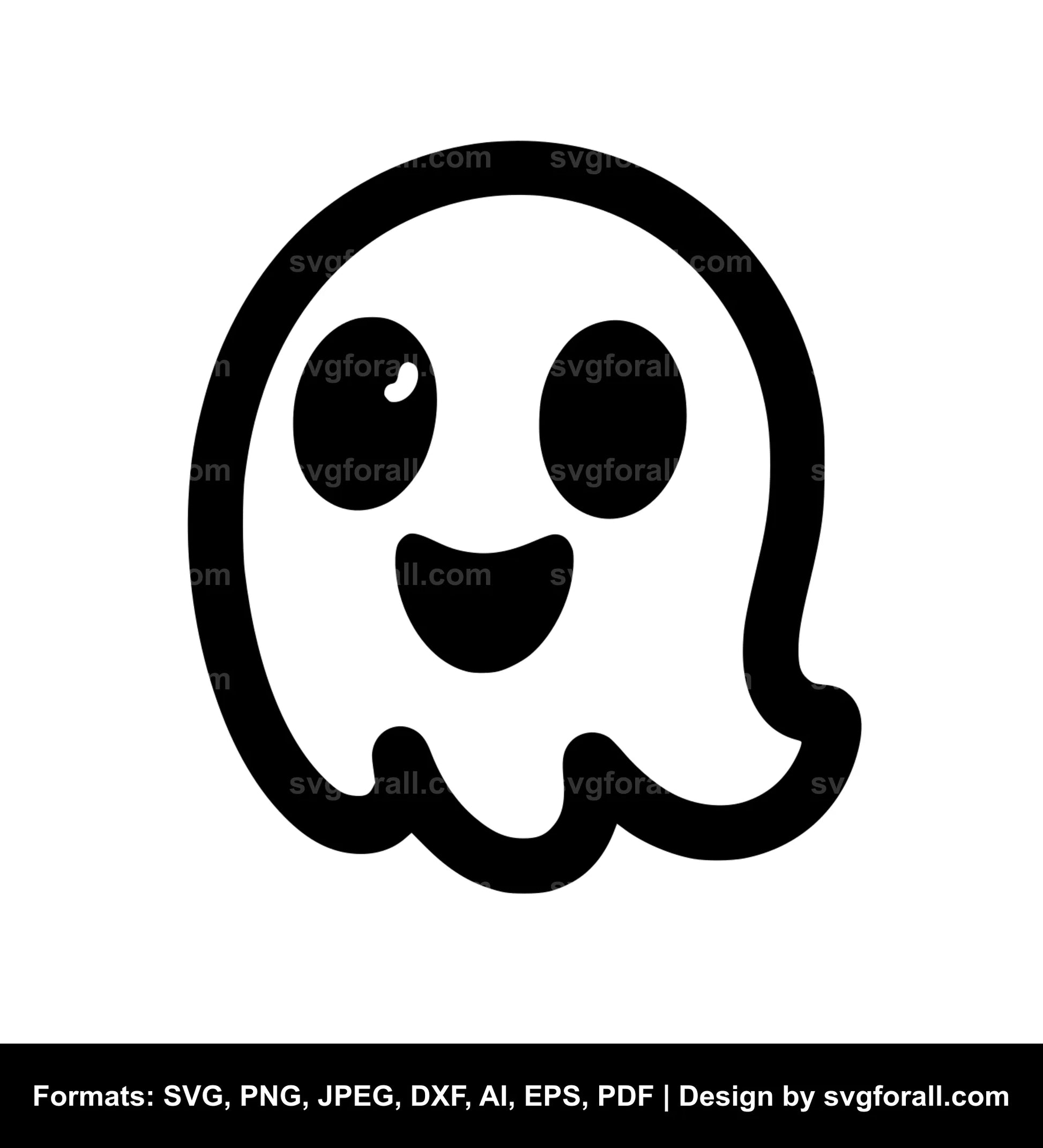 Happy Ghost Face SVG Vector