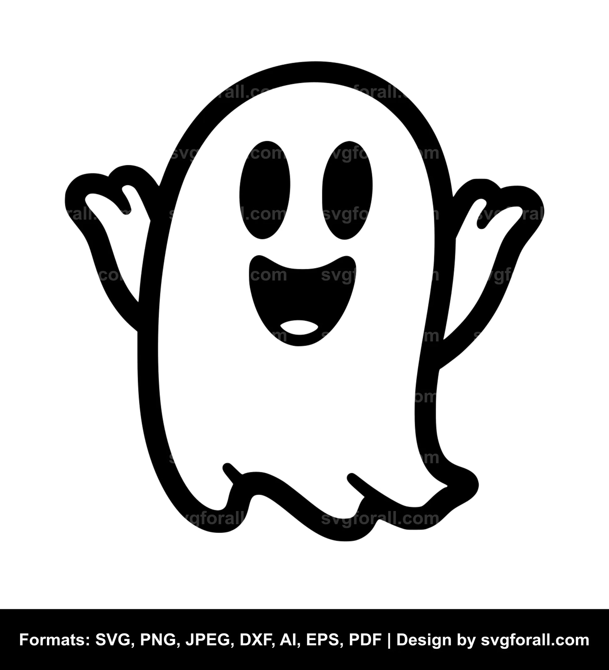 Happy Ghost Face Vector SVG