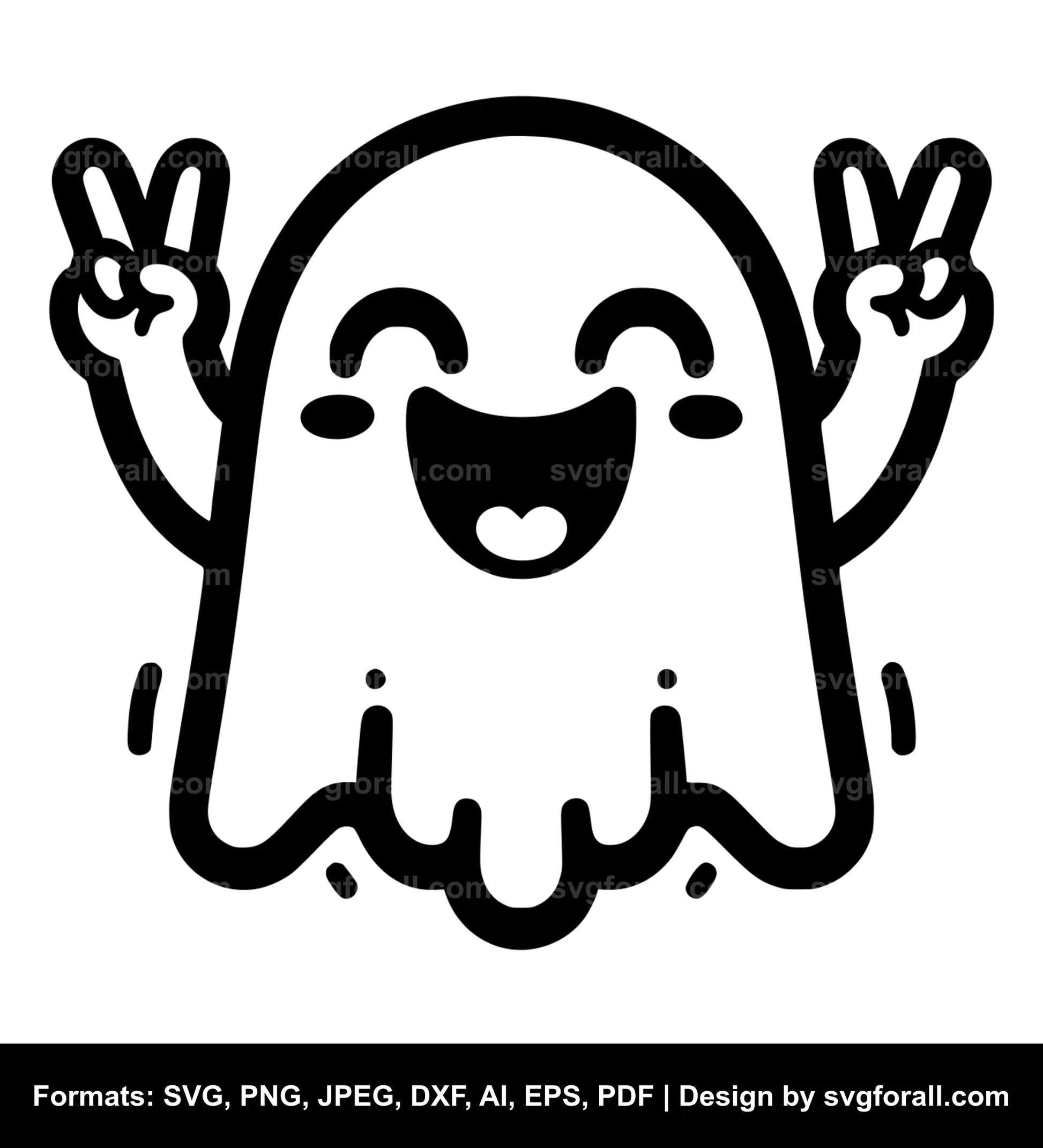 Happy Ghost SVG PNG