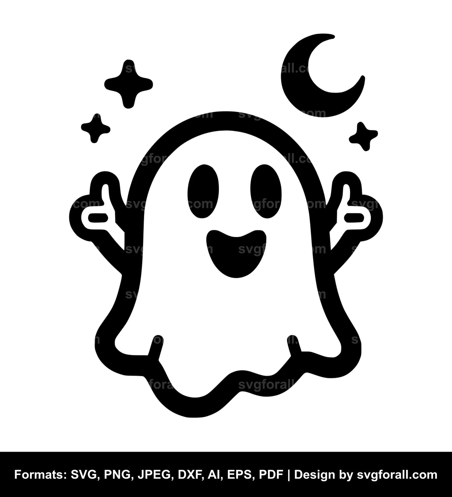 Happy Ghost SVG Vector