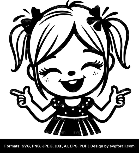 Happy Girl SVG Vector