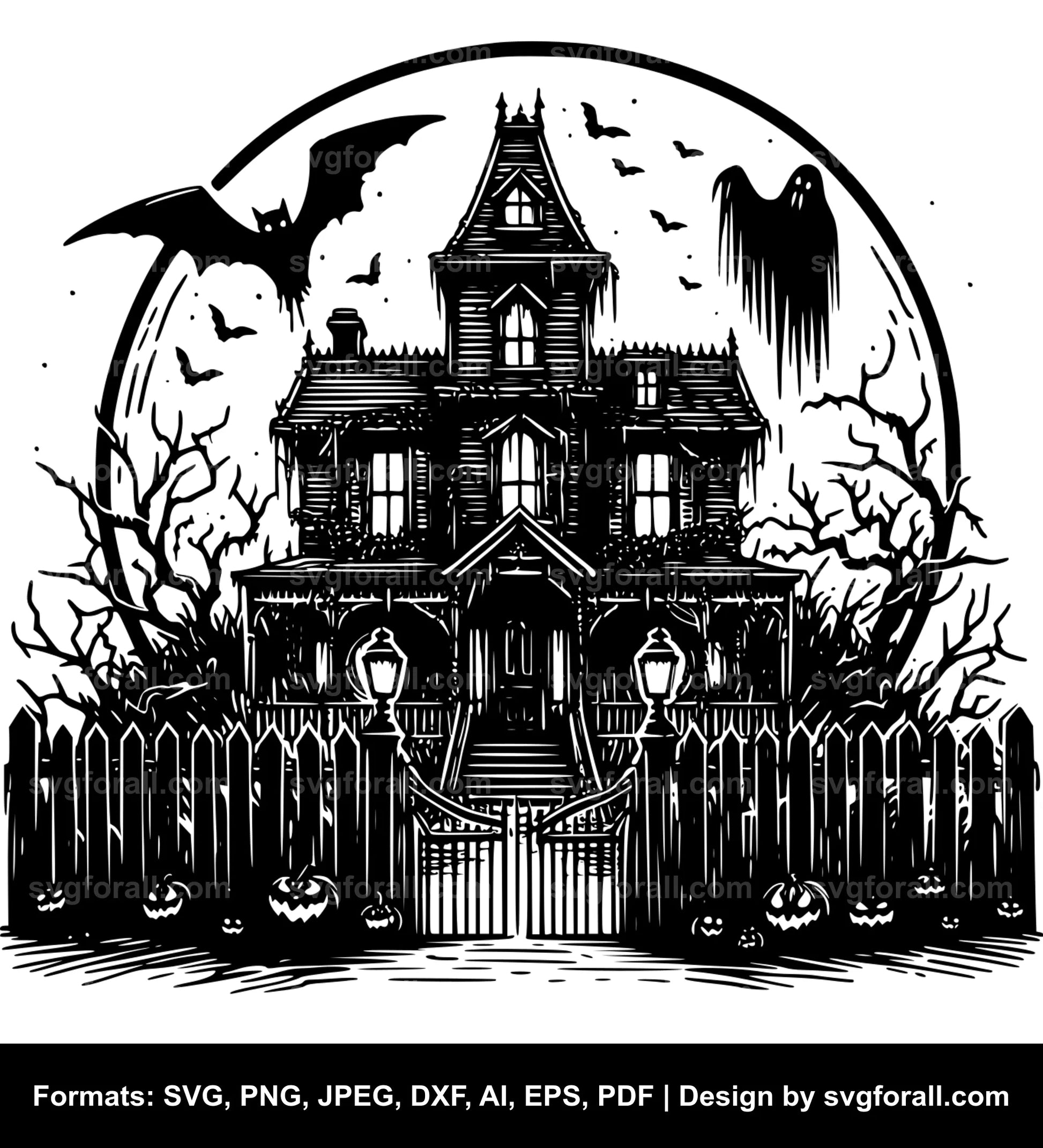 Haunted House SVG Vector