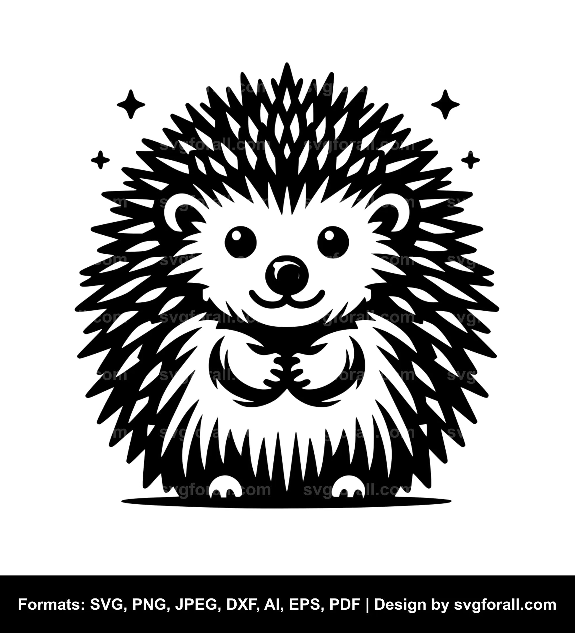 Hedgehog Black SVG