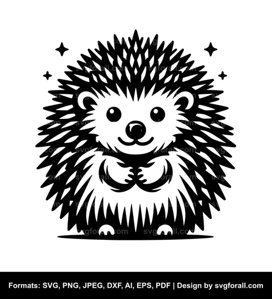 Hedgehog Black SVG