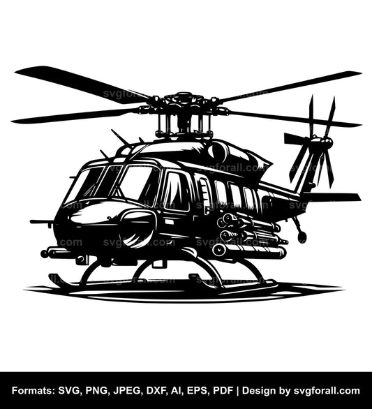 Helicopter Black SVG