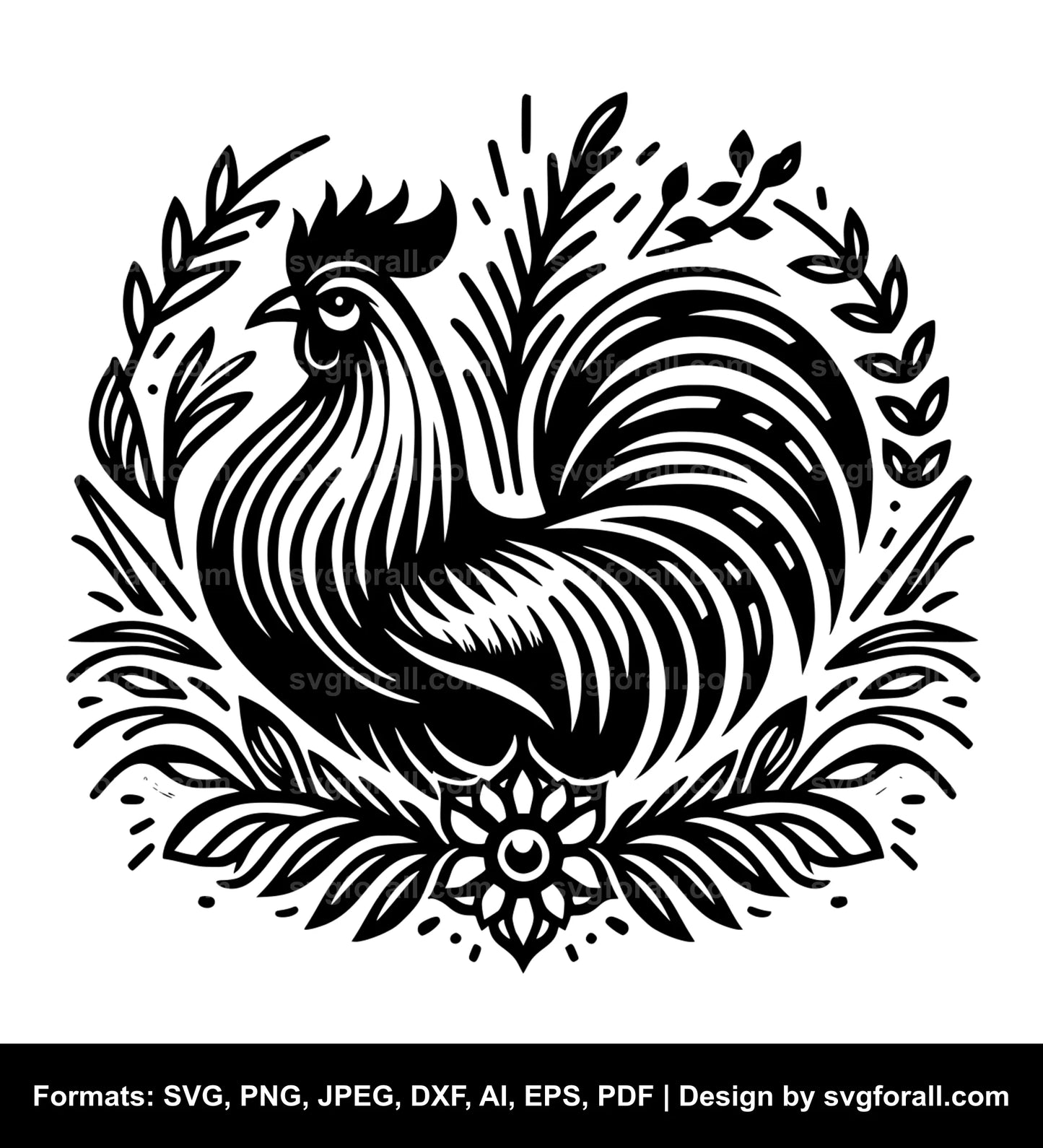 Hen Black SVG