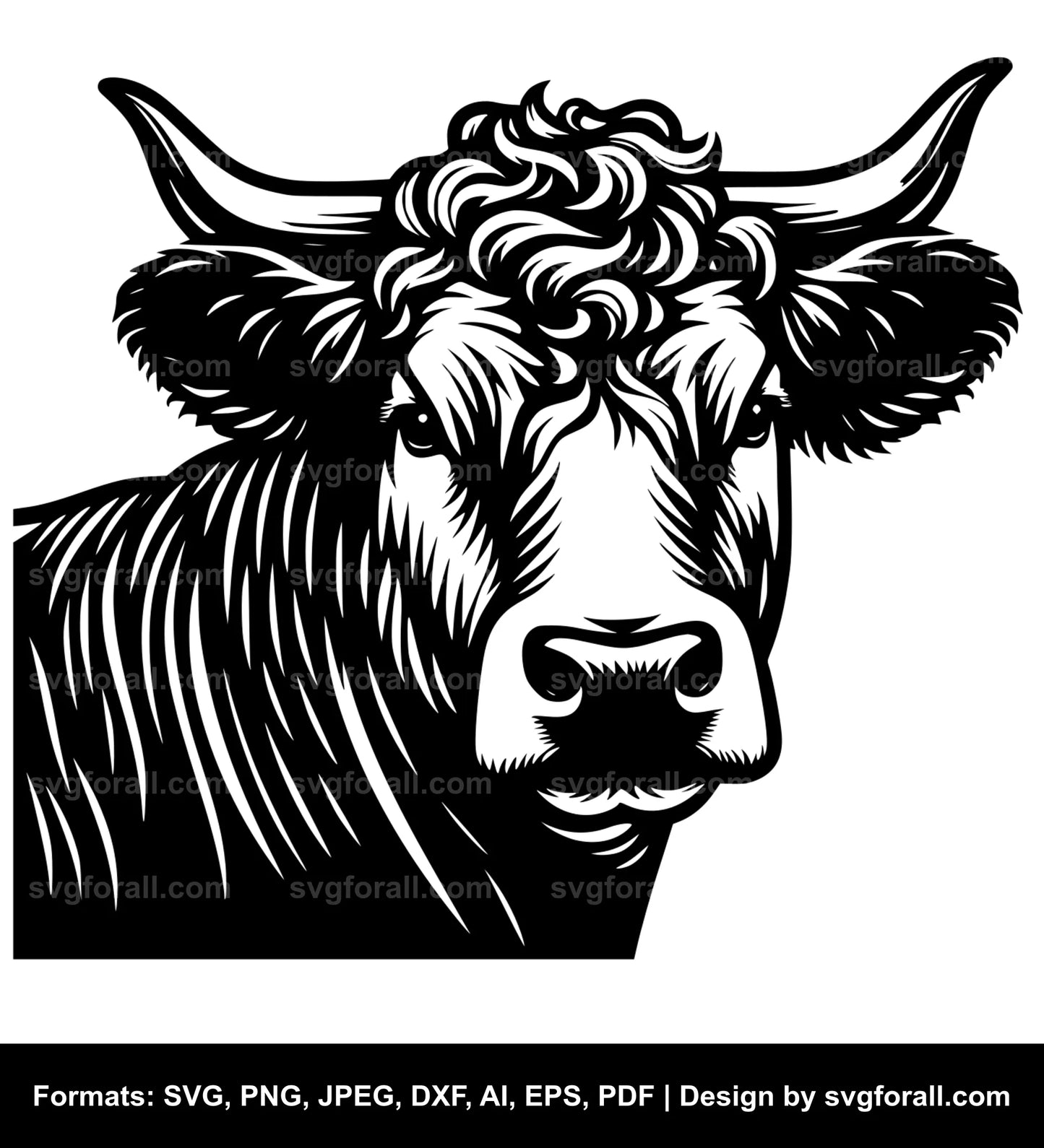 Hereford Cow Black SVG