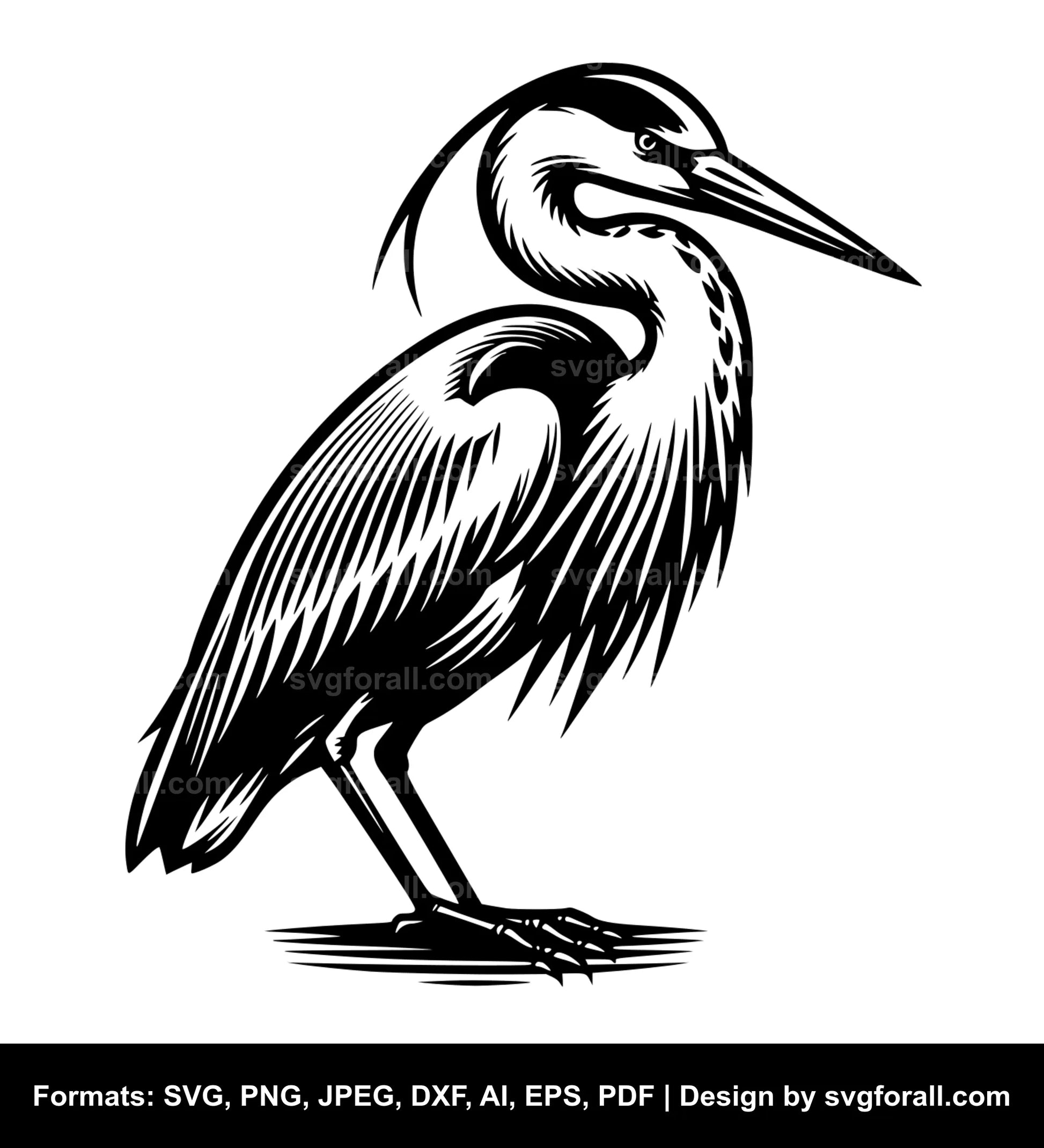 Heron Black SVG