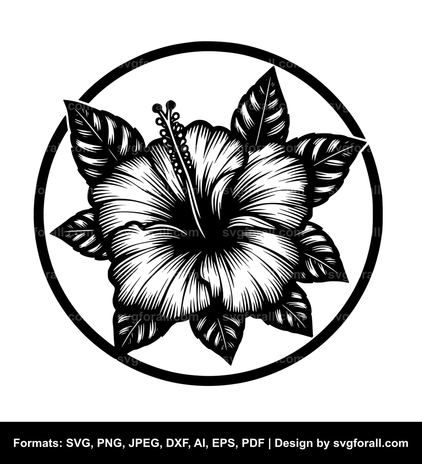 Hibiscus Flower Clipart SVG