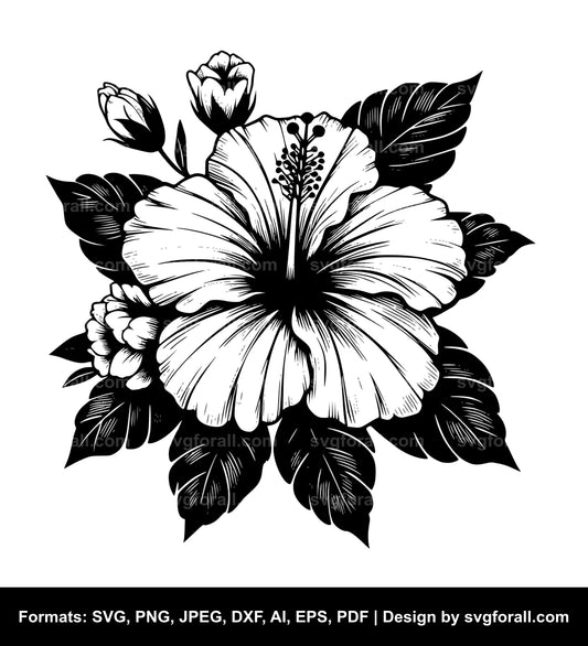 Hibiscus Flower SVG File