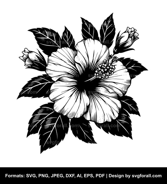 Hibiscus Flower Vector SVG