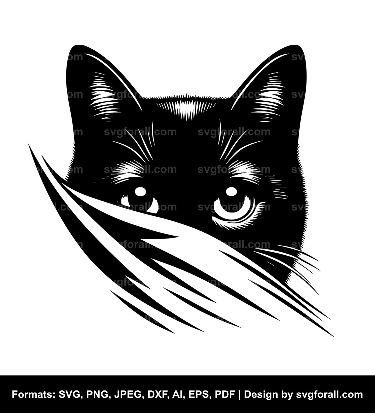 Hiding Cat Vector SVG