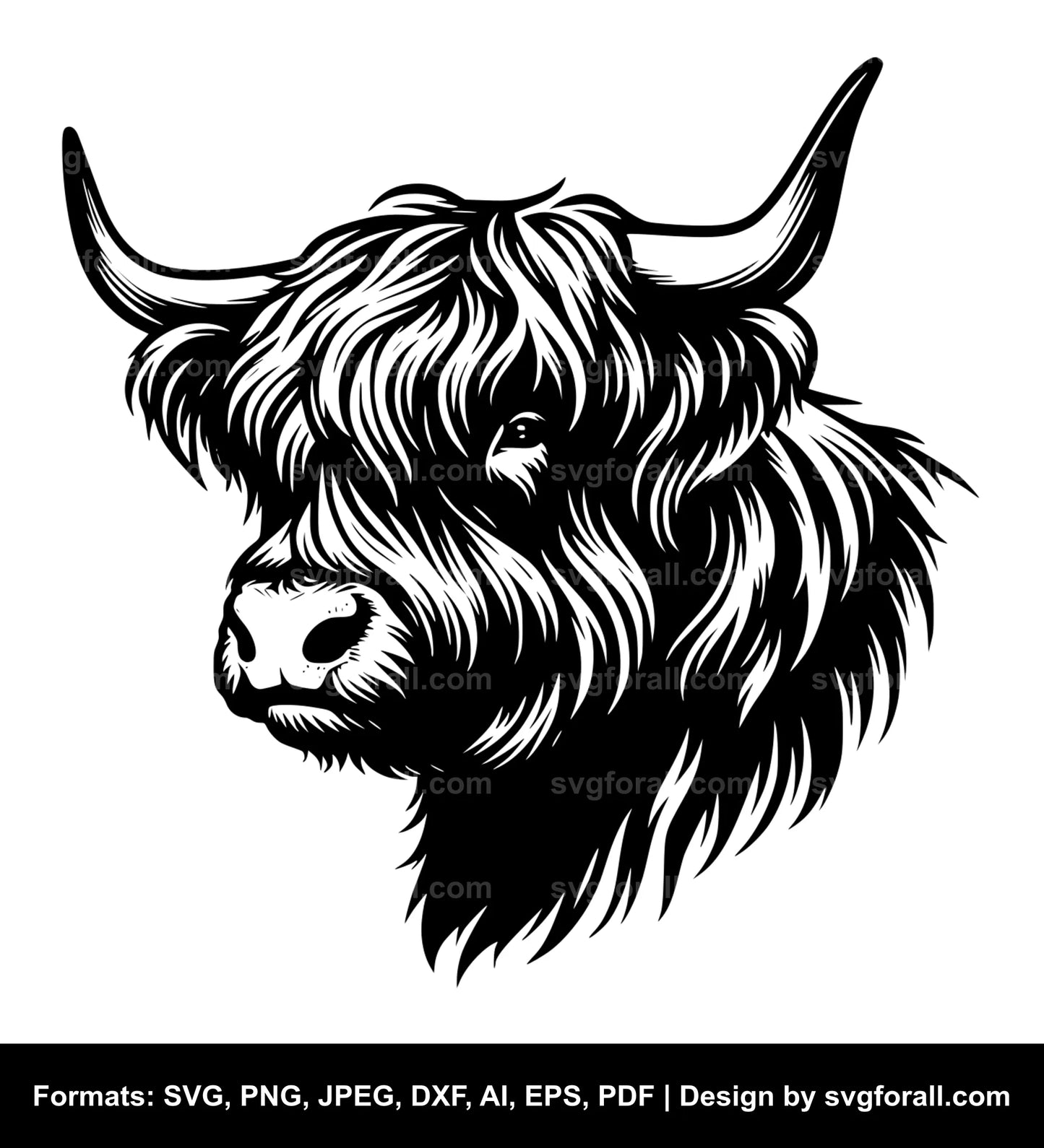 Highland Cattle SVG Vector