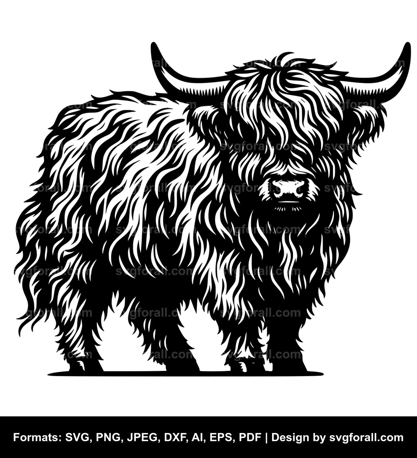 Highland Cattle Vector SVG