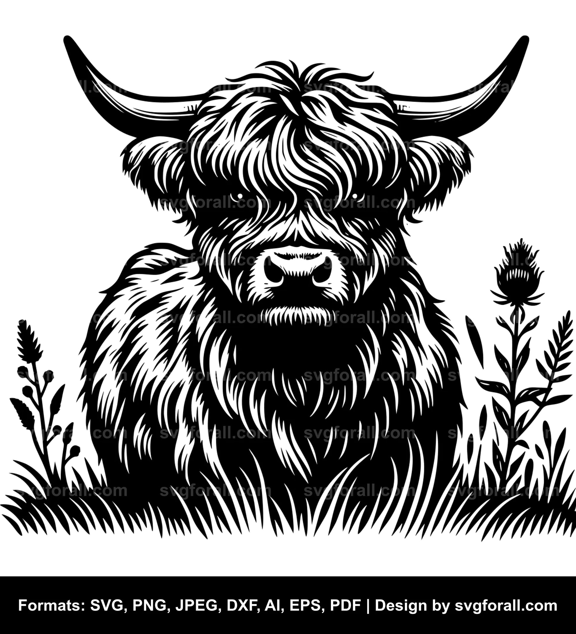 Highland Cow Clipart SVG