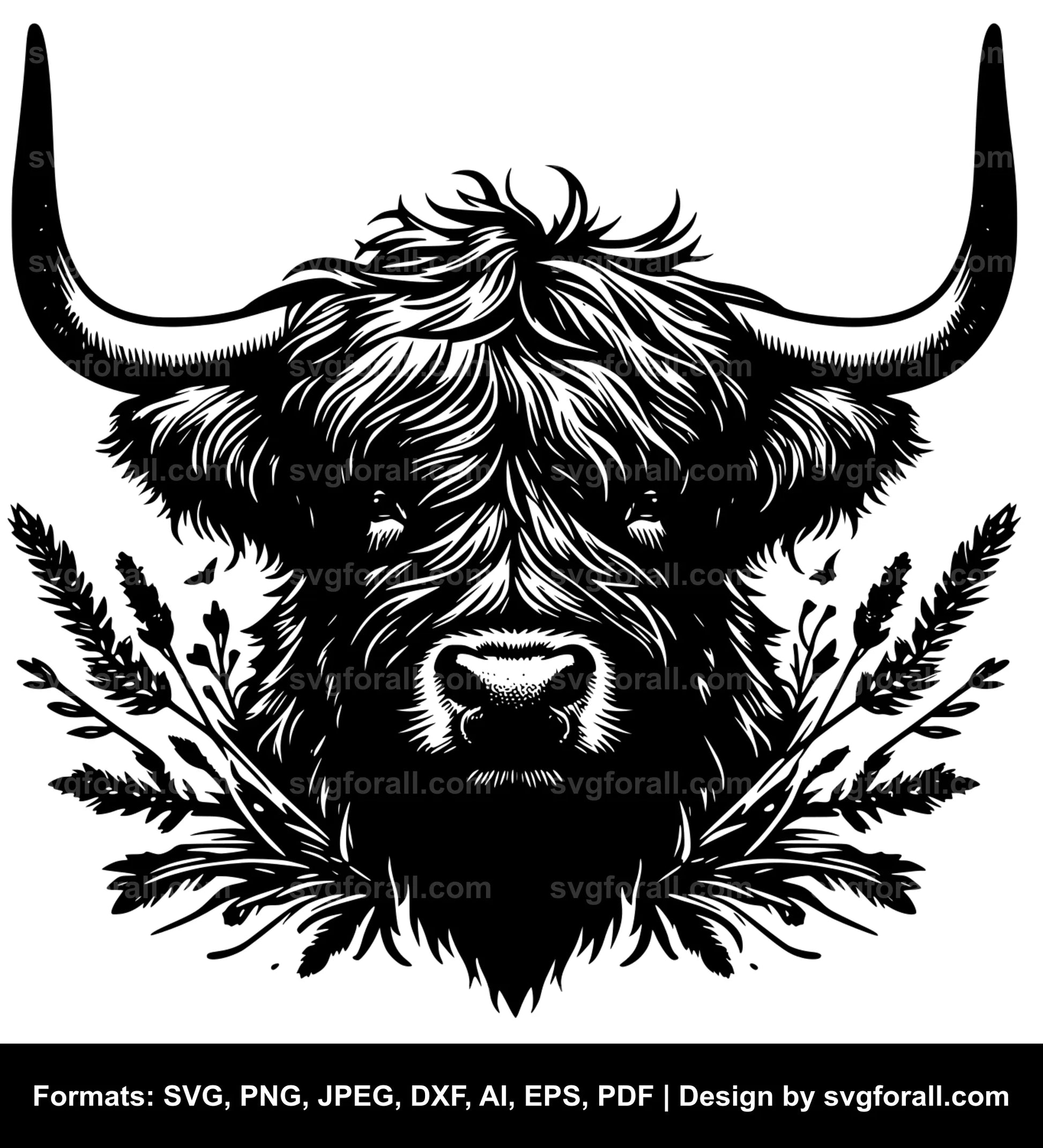 Highland Cow Vector SVG