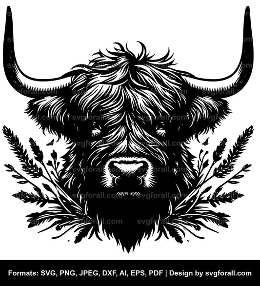 Highland Cow Vector SVG