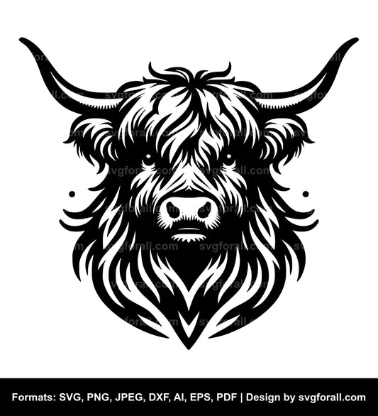 Highland Cow With Horn SVG