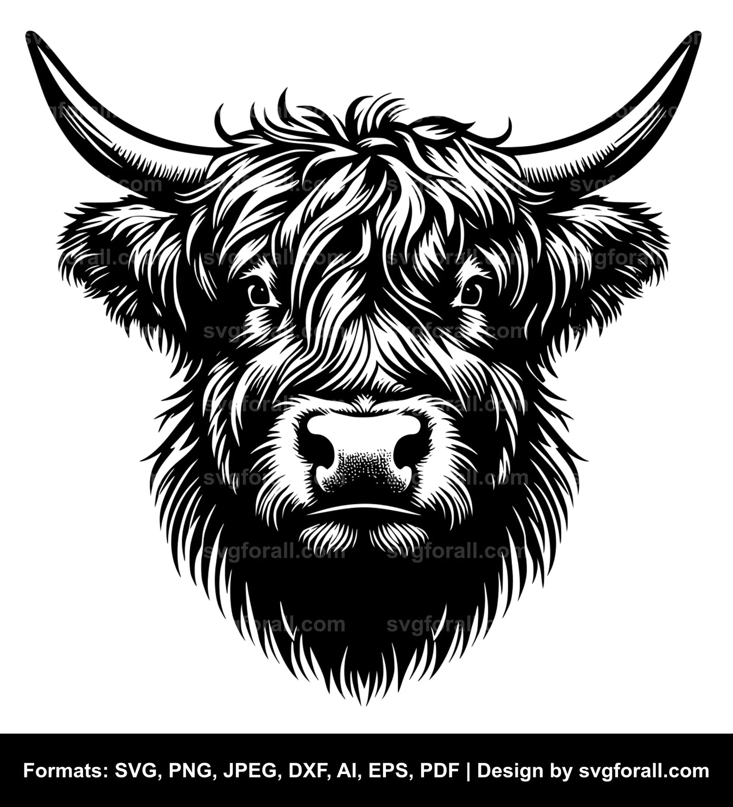 Highland Cow With Horn SVG Download