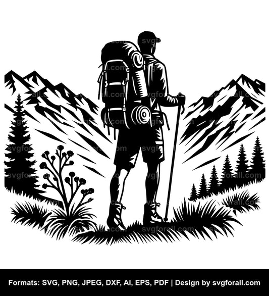 Hiker Clipart SVG