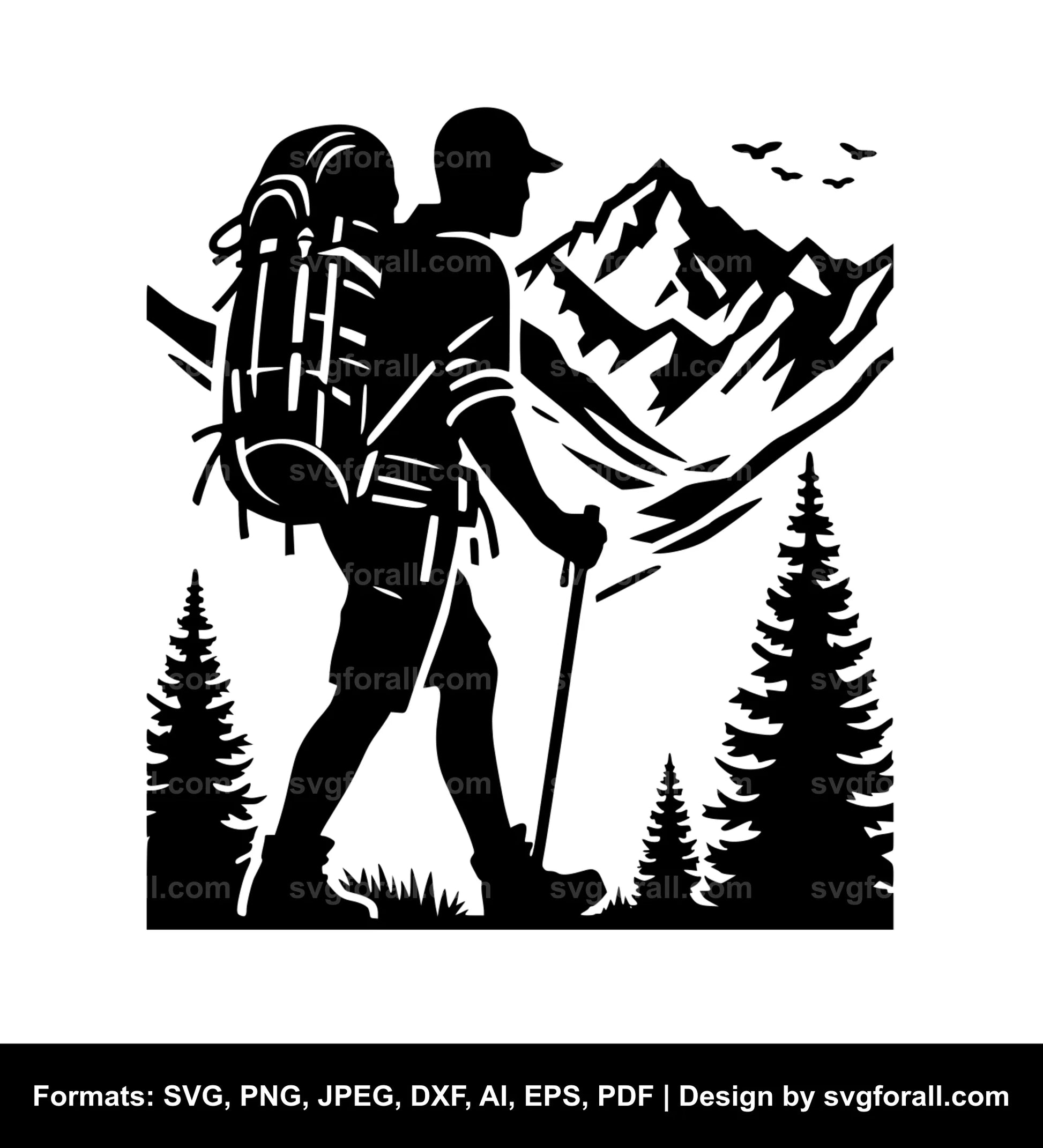 Hiker SVG PNG