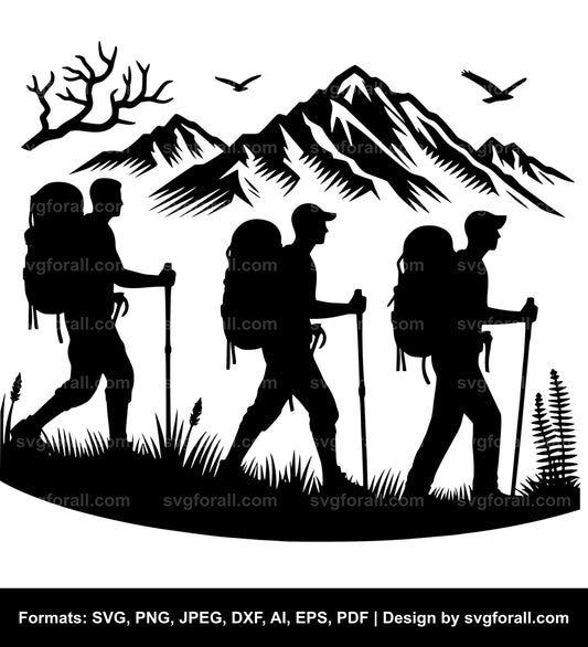 Hiker SVG Vector